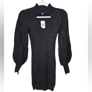 Hooked Up Black Mock Neck Sweater Dress Size XS NWT